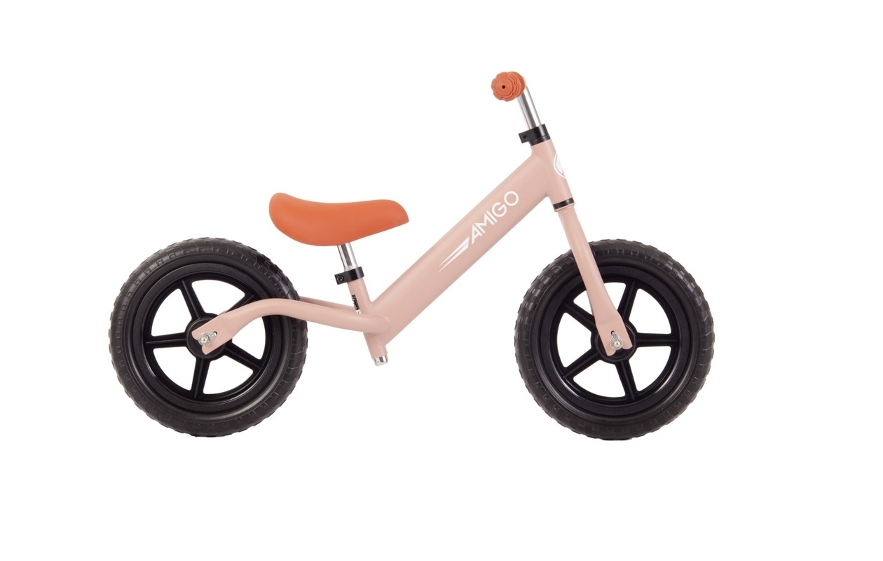 AMIGO Hopper Loopfiets - 12 inch - Verstelbaar - Roze