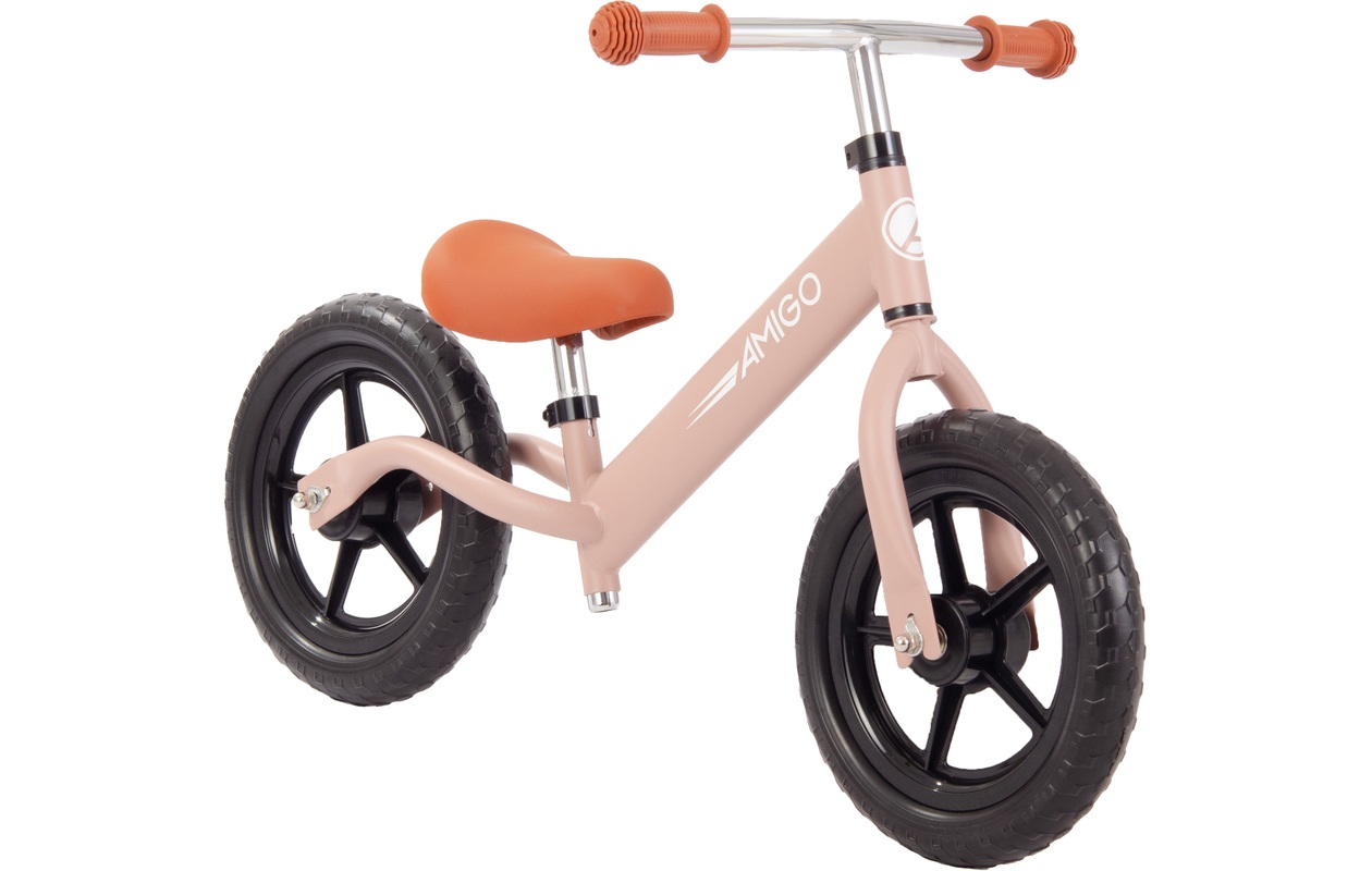 AMIGO Hopper Loopfiets - 12 inch - Verstelbaar - Roze