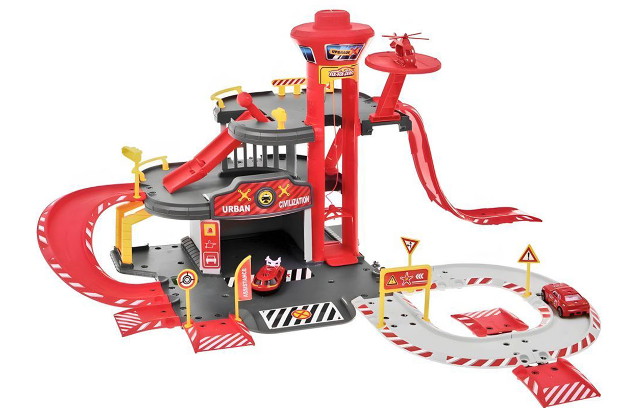 Garage de Pompiers – 3 niveaux avec ascenseur et hélicoptère