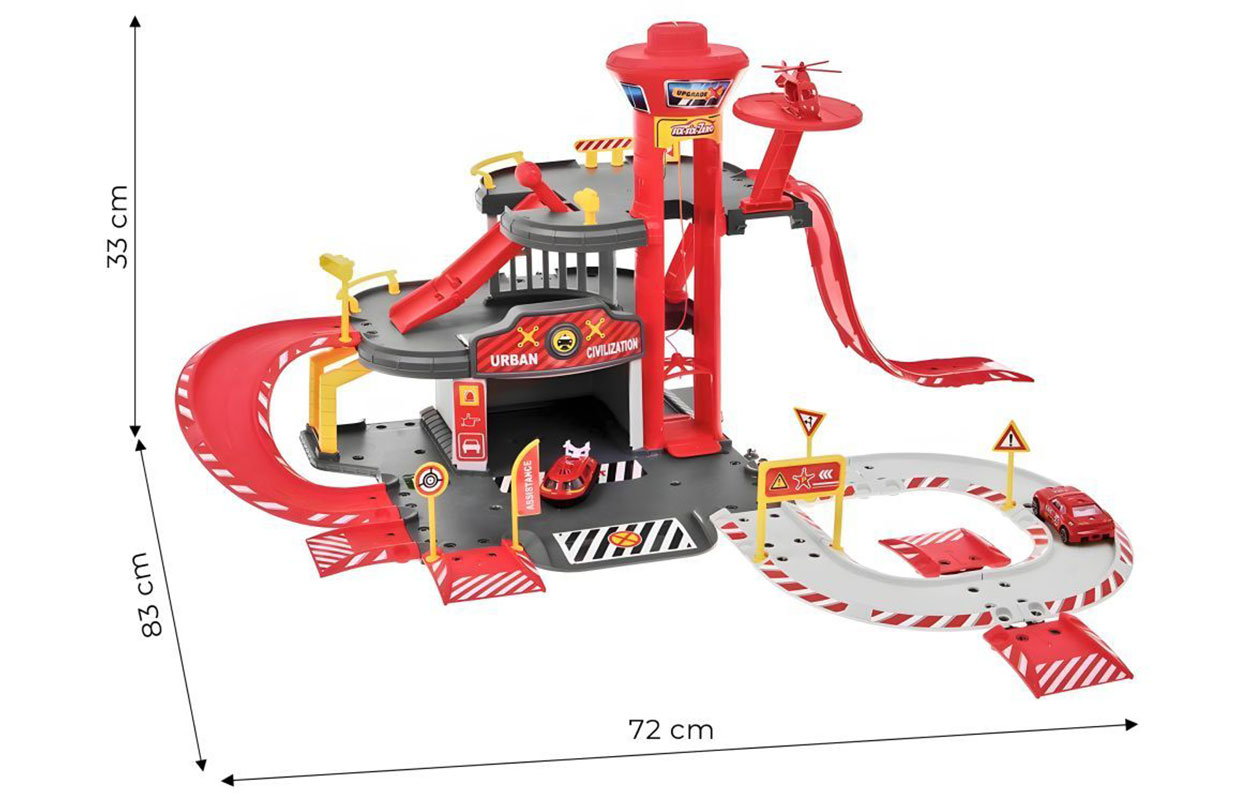 Garage de Pompiers – 3 niveaux avec ascenseur et hélicoptère