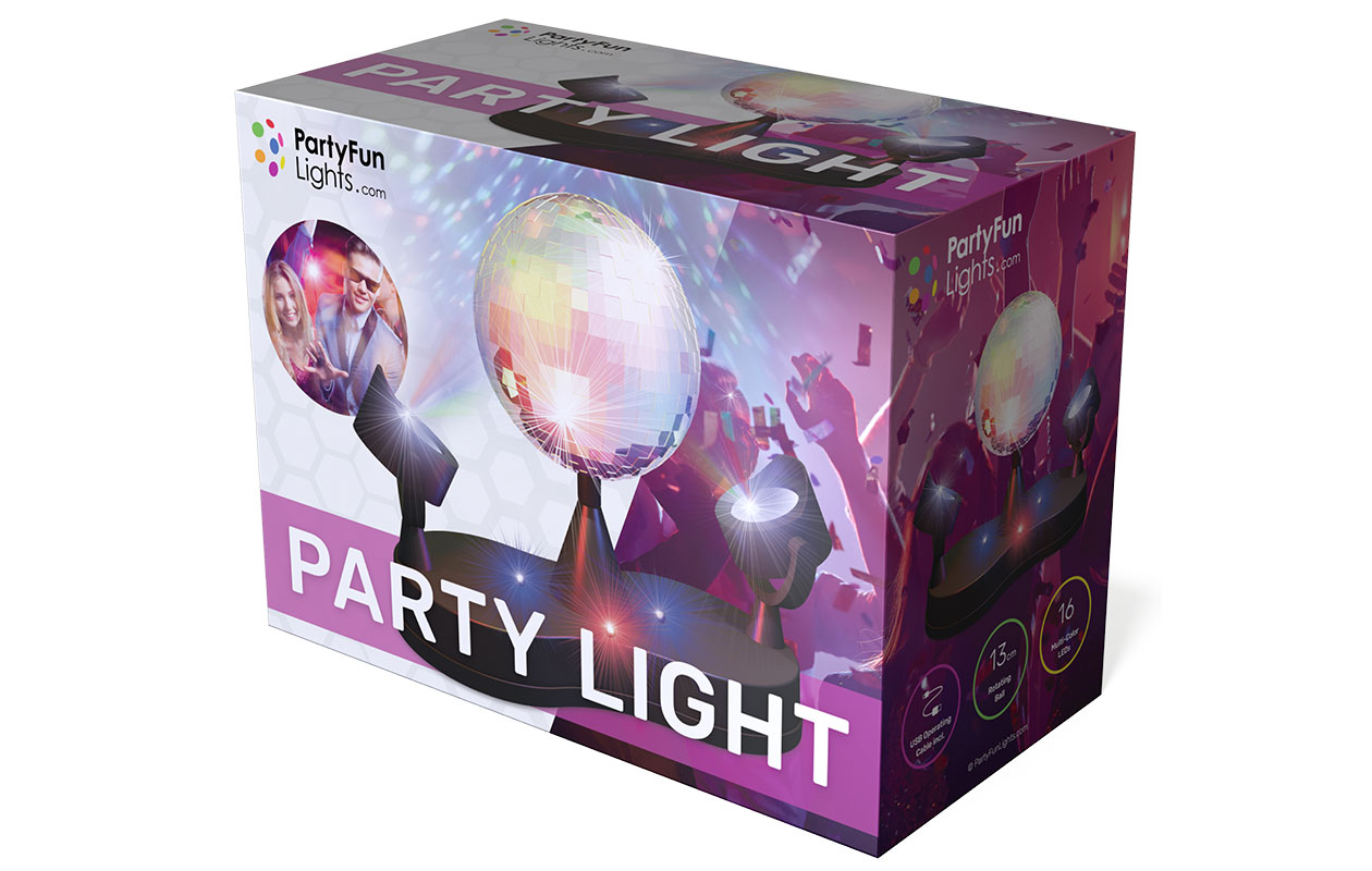 Lampe disco - avec boule à facettes rotative
