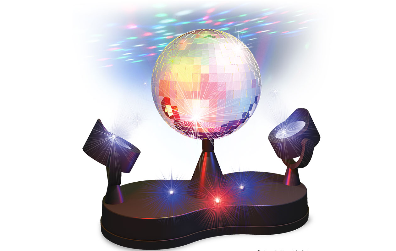 Lampe disco - avec boule à facettes rotative