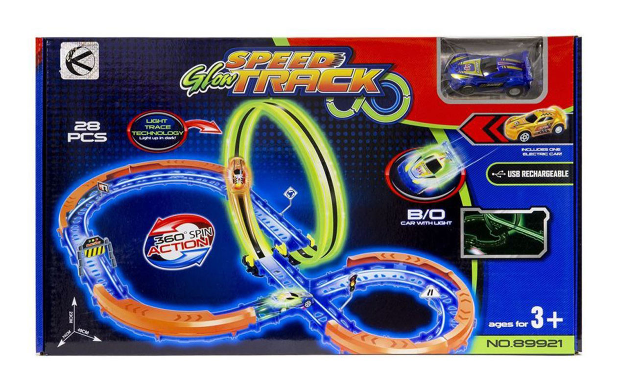 Glow-in-the-Dark Autobaan – 28 delig