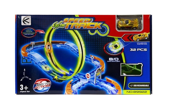 Glow-in-the-Dark Autobaan – 32-delige Race Set
