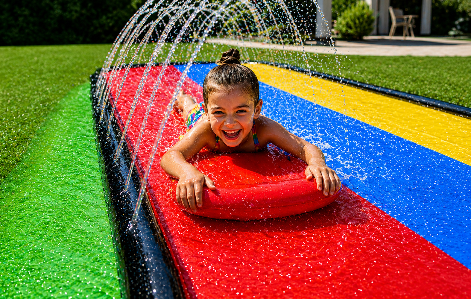 Toboggan aquatique Kruzzel 480 cm 3 pistes avec fontaine