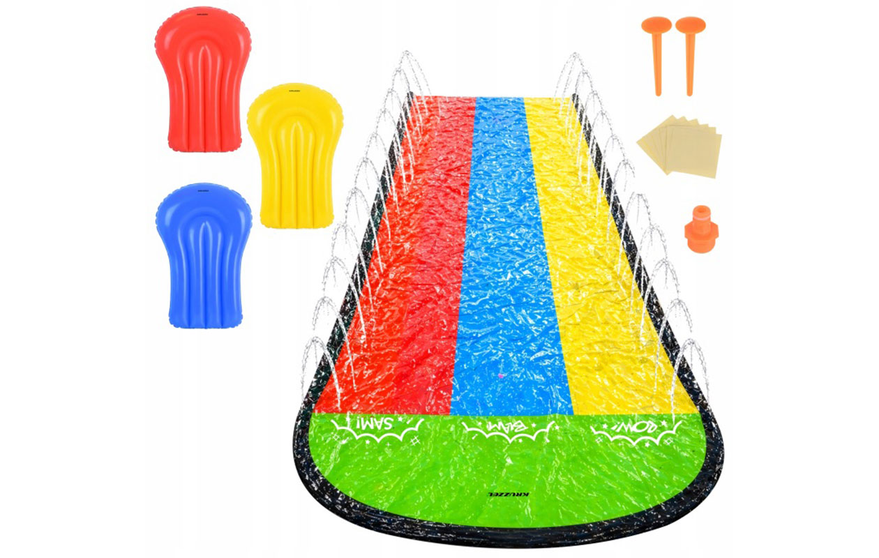 Kruzzel waterglijbaan 480 cm 3 banen met fontein