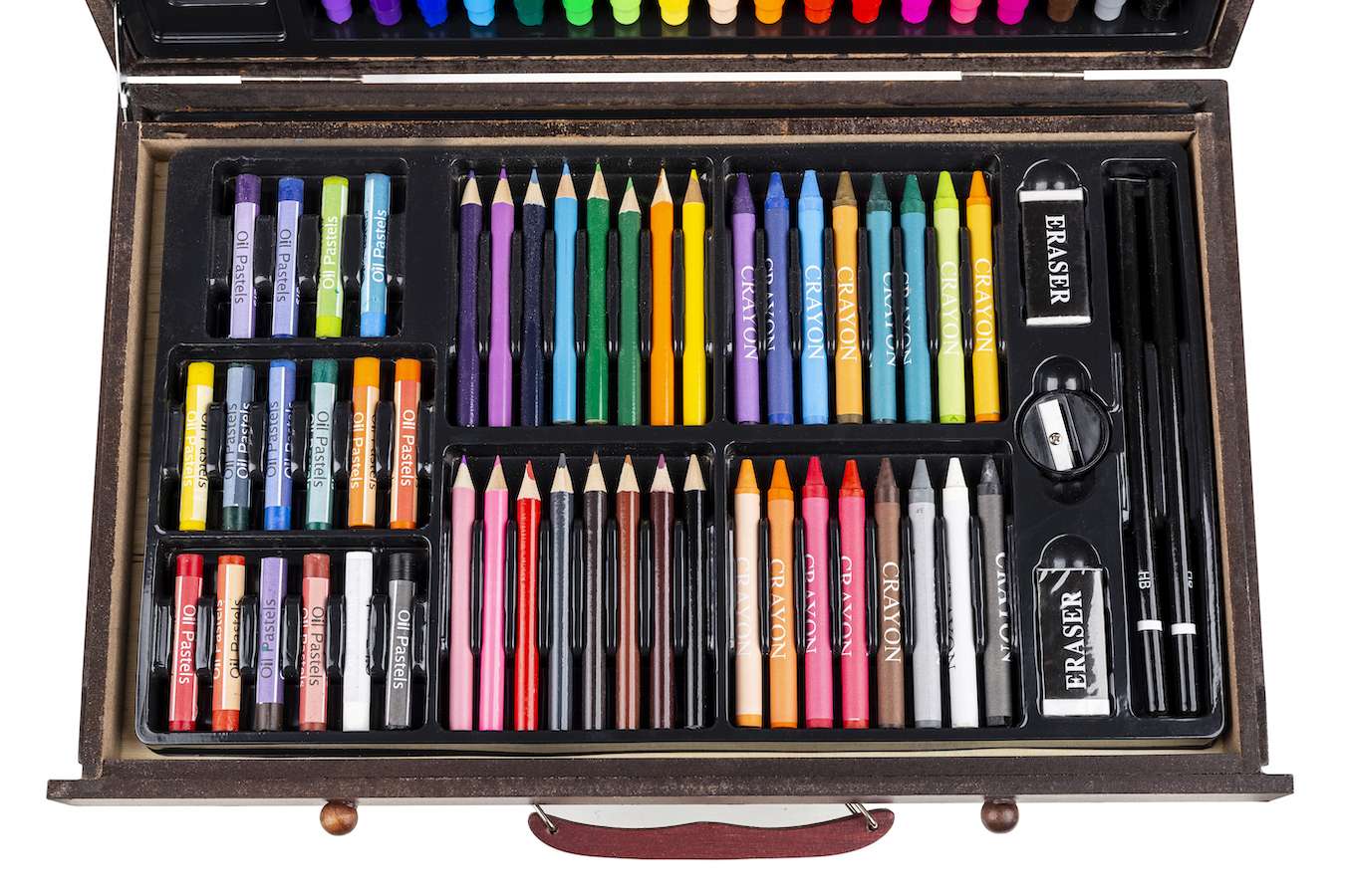 Teken- en Verfset (123-delig) in luxe houten koffer