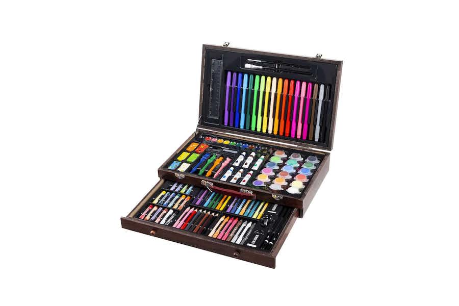 Teken- en Verfset (123-delig) in luxe houten koffer