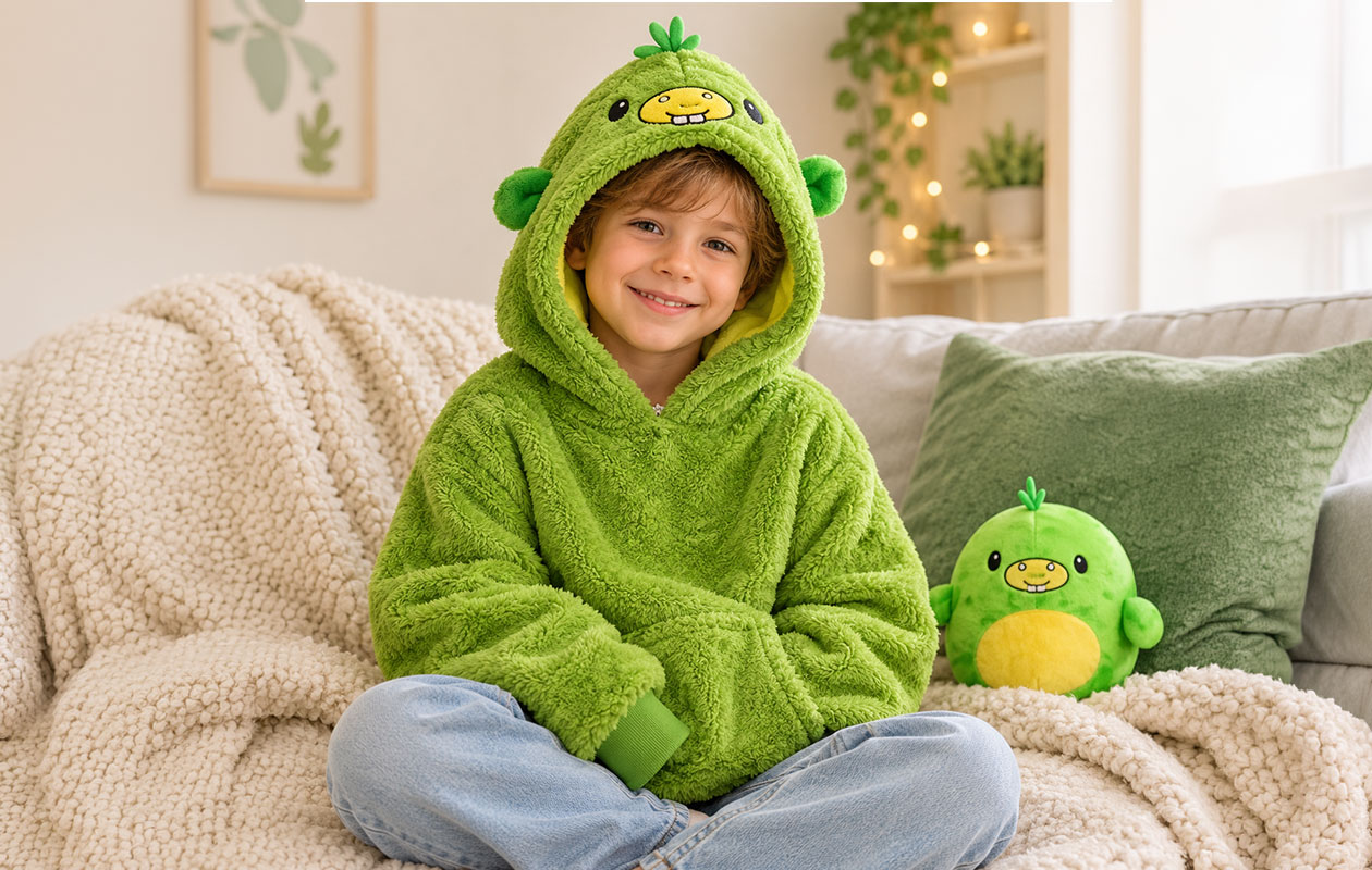 PILLOWPET Green Dino - 3-in-1-hoodie