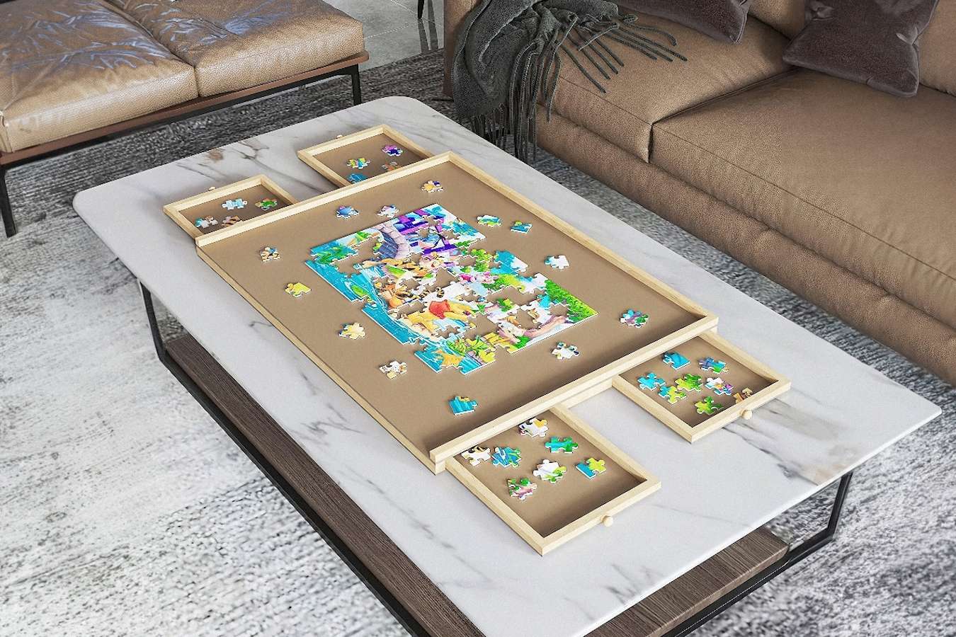 Puzzelbord met opbergsysteem - 4 lades - 1000 stukjes