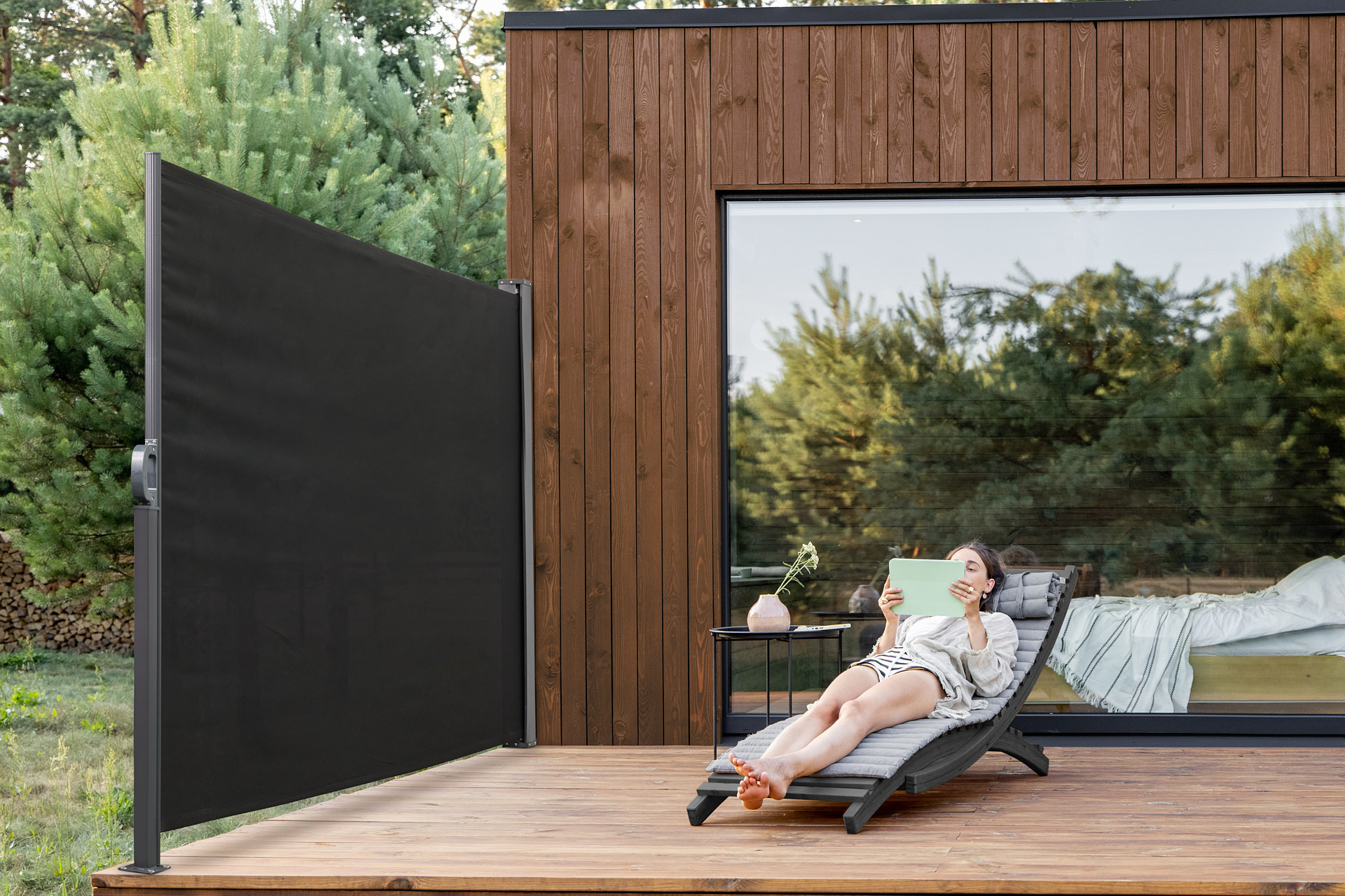 Outdoor Oprolbaar windscherm 170 x 300 cm