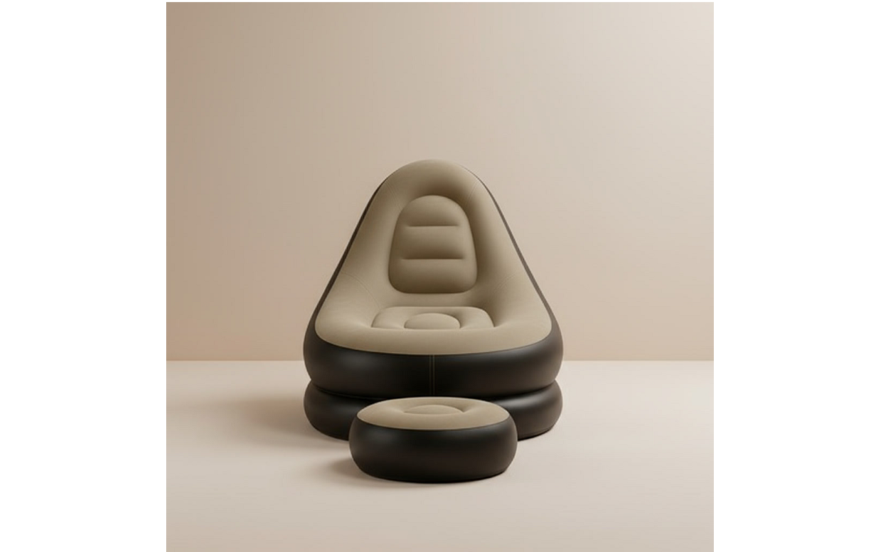 Bobbel Home - Fauteuil lounge gonflable de luxe - avec repose-pieds