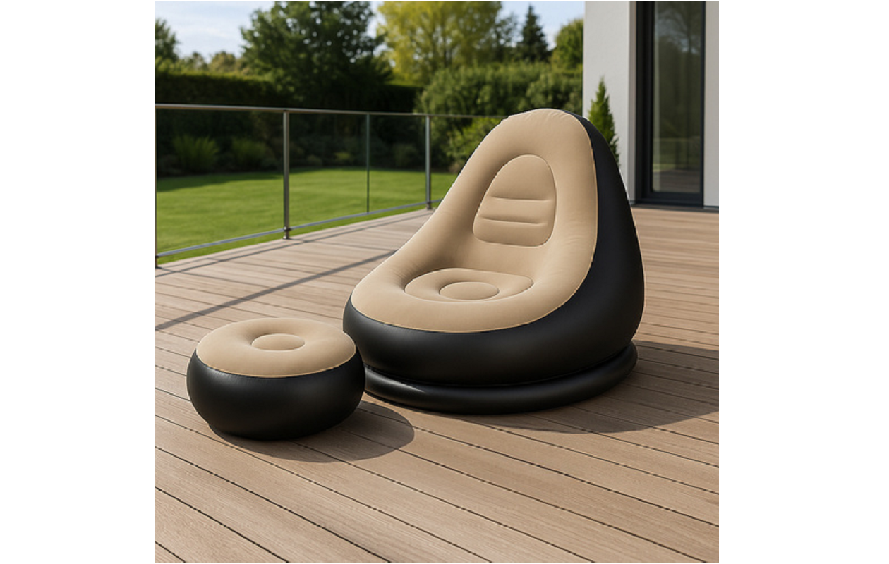 Bobbel Home - Fauteuil lounge gonflable de luxe - avec repose-pieds