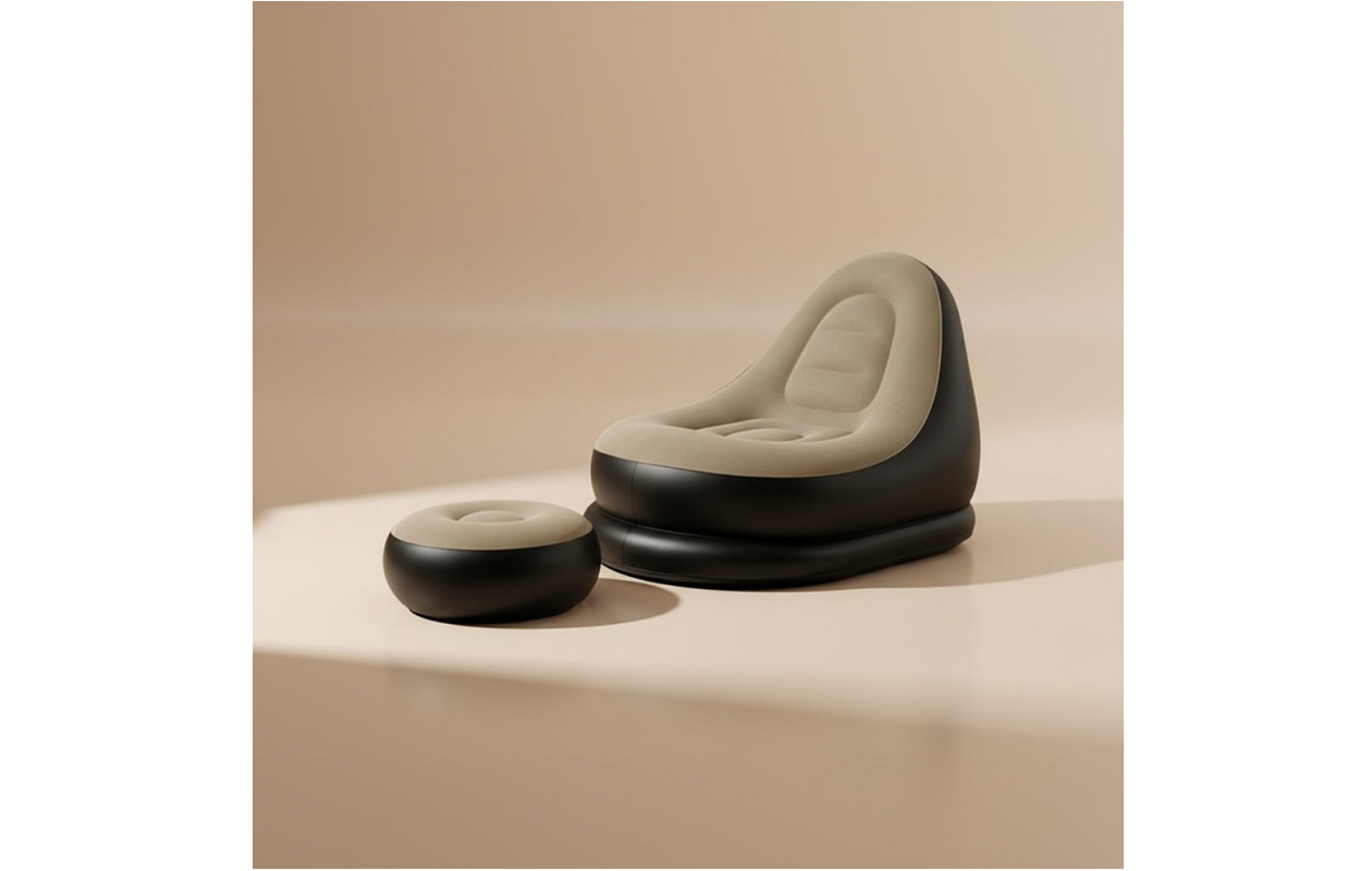 Bobbel Home - Fauteuil lounge gonflable de luxe - avec repose-pieds