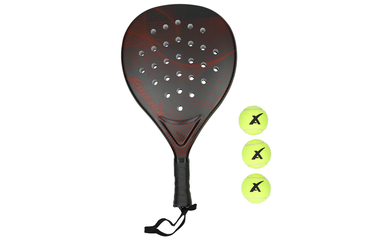 Padelset: Racket + 3 ballen (Rood, Blauw of Groen)