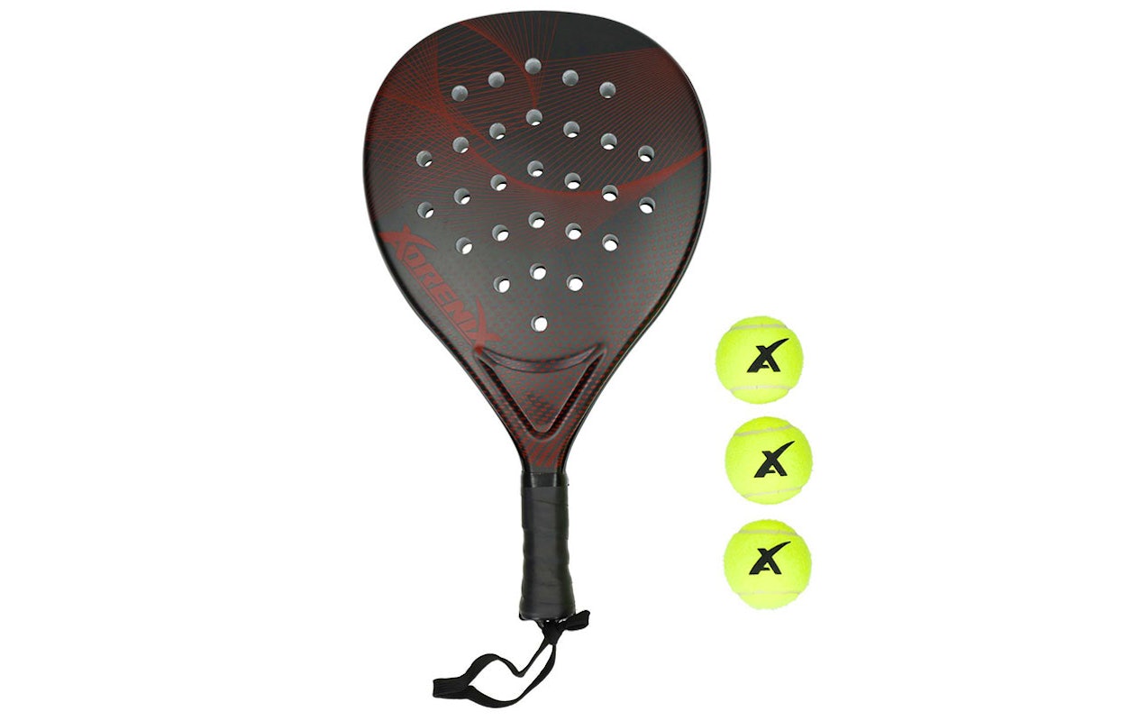 Padel Racket Rouge Set de padel : raquette + 3 balles | Gagnez avec reduction | VavaBid