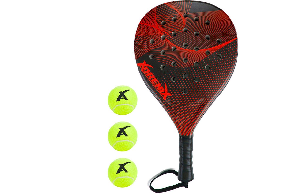 Padel Racket Rouge Set de padel : raquette + 3 balles | Gagnez avec reduction | VavaBid