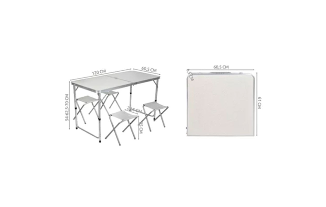 Ensemble de camping Trizand table + 4 chaises