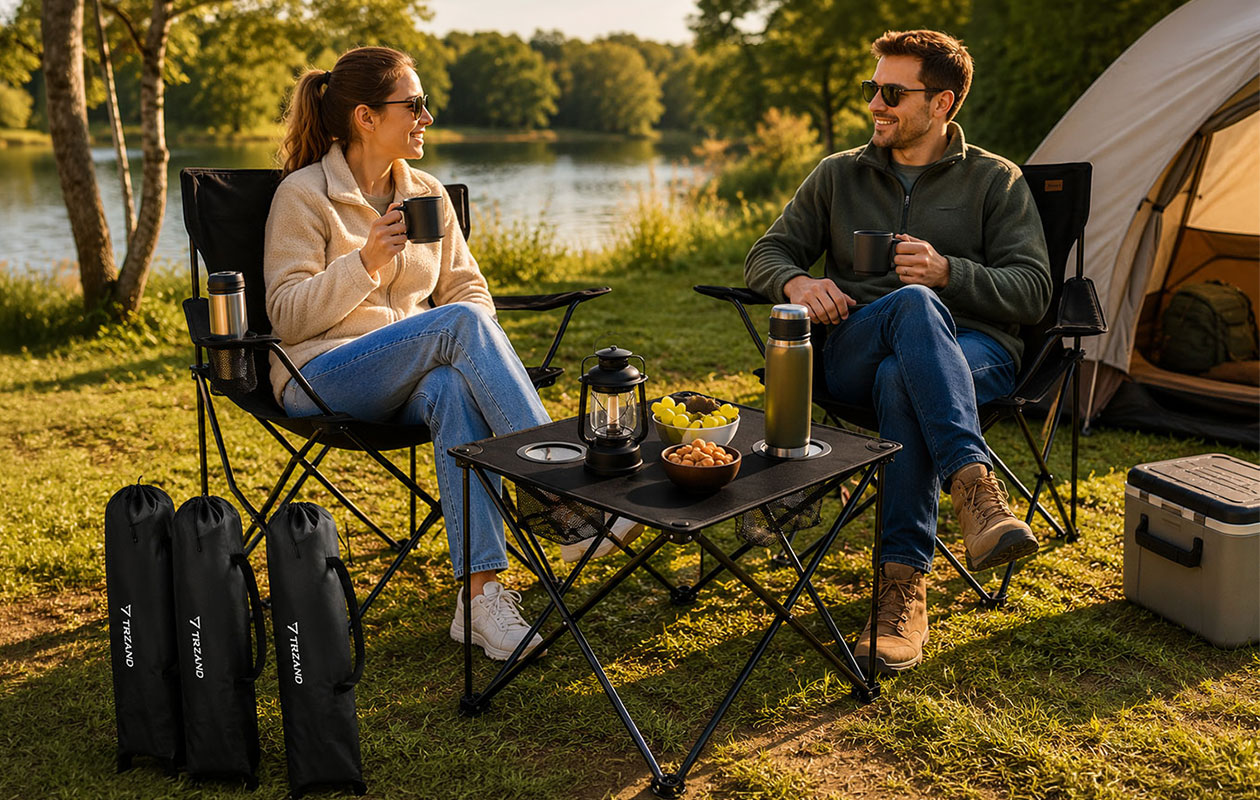 Trizand Kampeerset | tafel met 2 stoelen