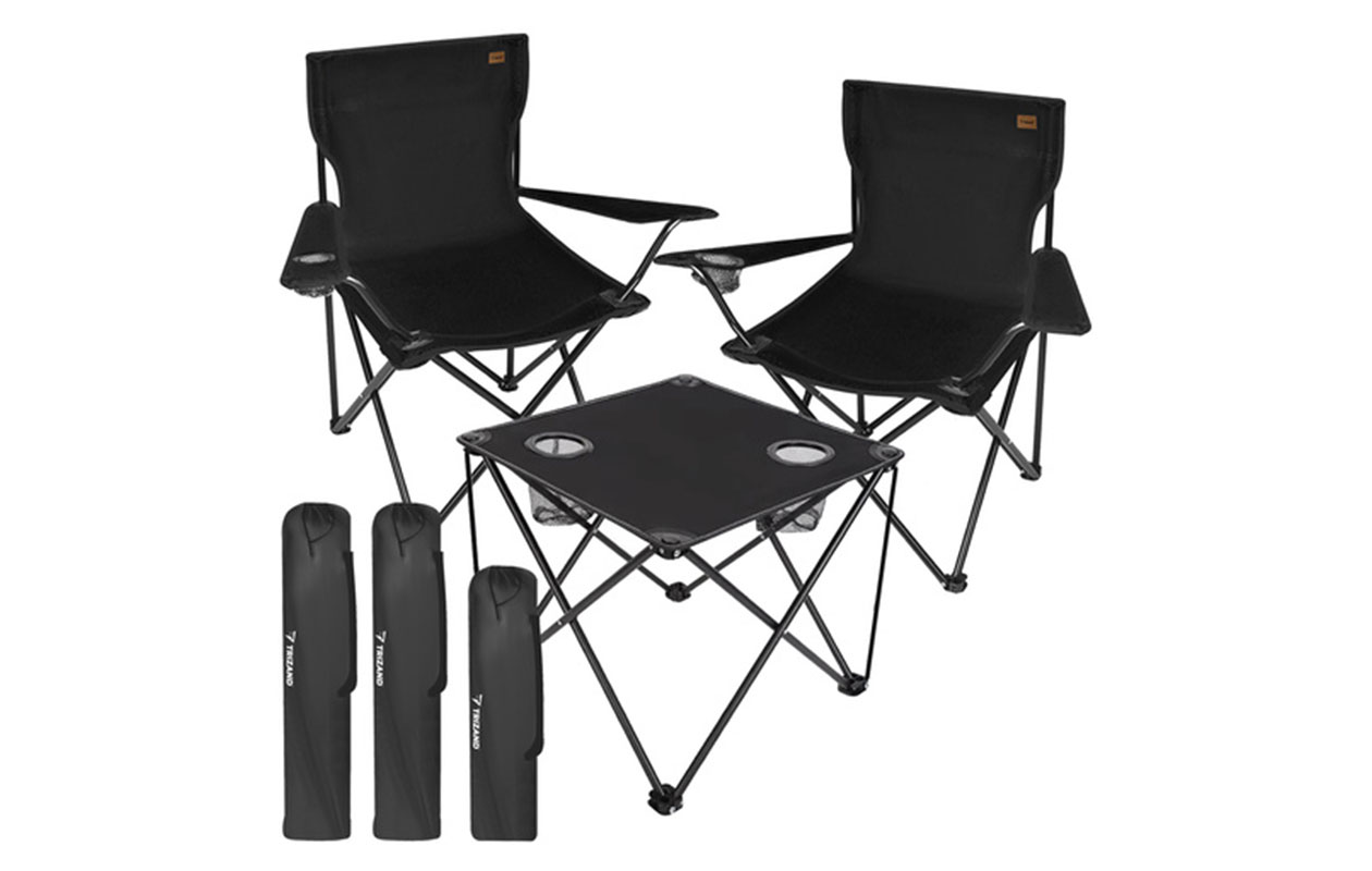 Ensemble de camping Trizand | table avec 2 chaises
