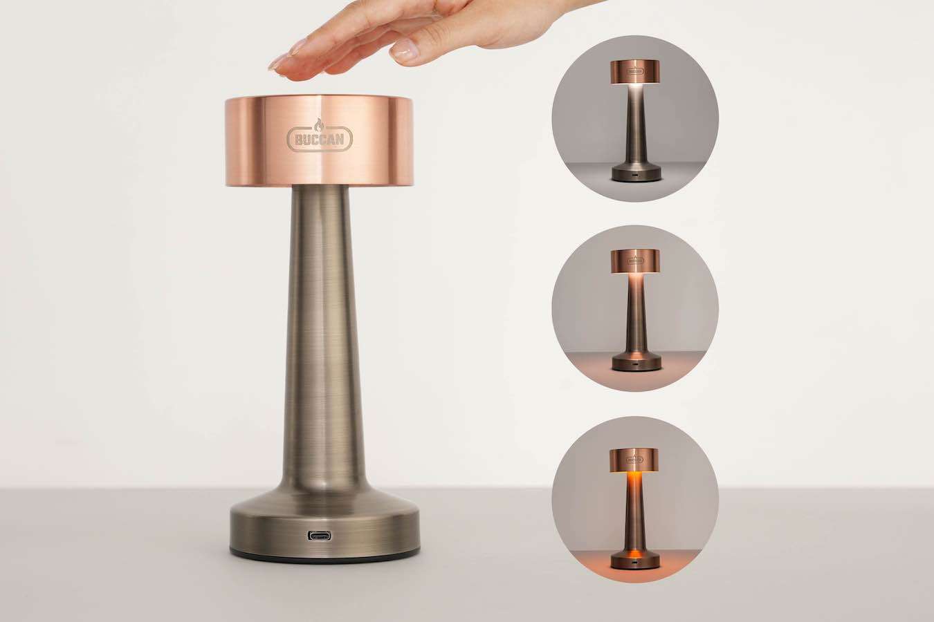 Tafellamp met 3 lichtstanden en touchpaneel