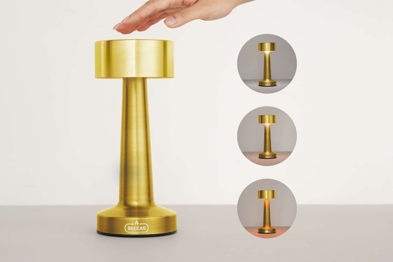 Tafellamp met 3 lichtstanden en touchpaneel