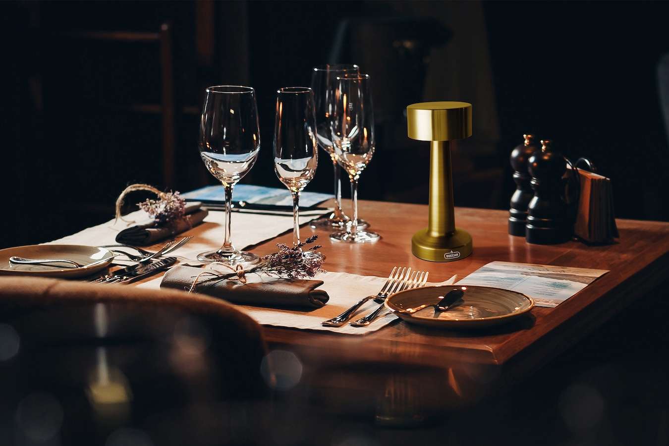 Tafellamp met 3 lichtstanden en touchpaneel