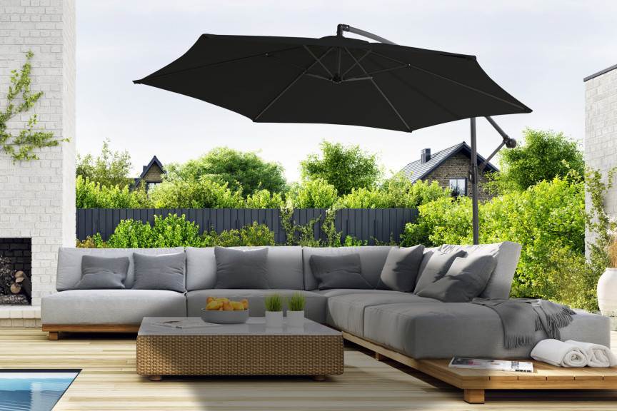 Hangende parasol met hoes