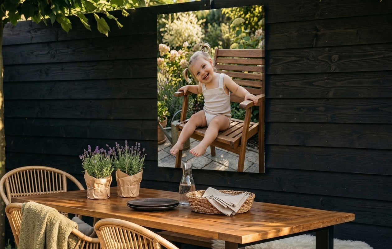 Buiten canvas 60x40 cm met eigen foto of design