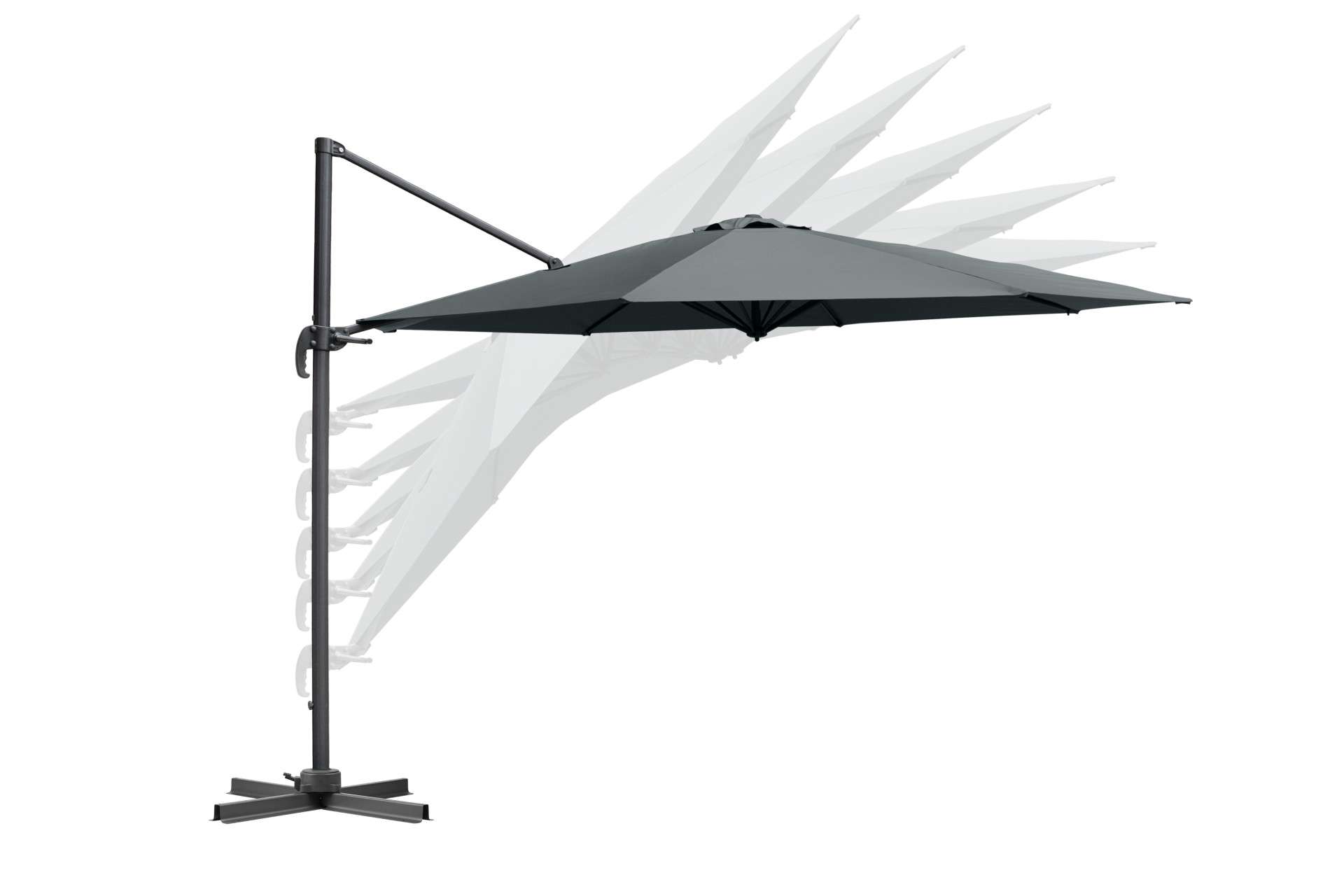 Feel Furniture - Parasol de luxe - Roma 4 x 4 mètres octogonal - Gris foncé