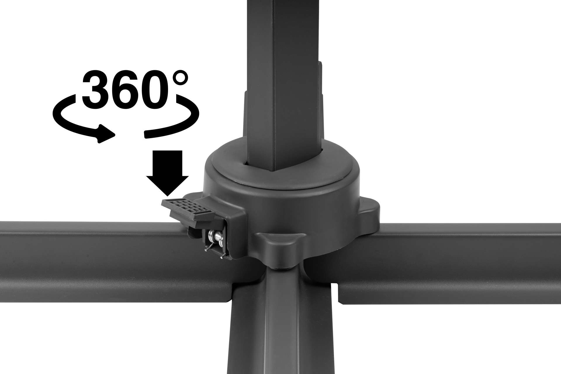 Feel Furniture - Parasol de luxe - Roma 4 x 4 mètres octogonal - Gris foncé