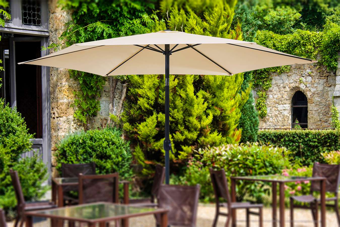 Feel furniture - Parasol - Kantelbaar - 3 meter - Creme
