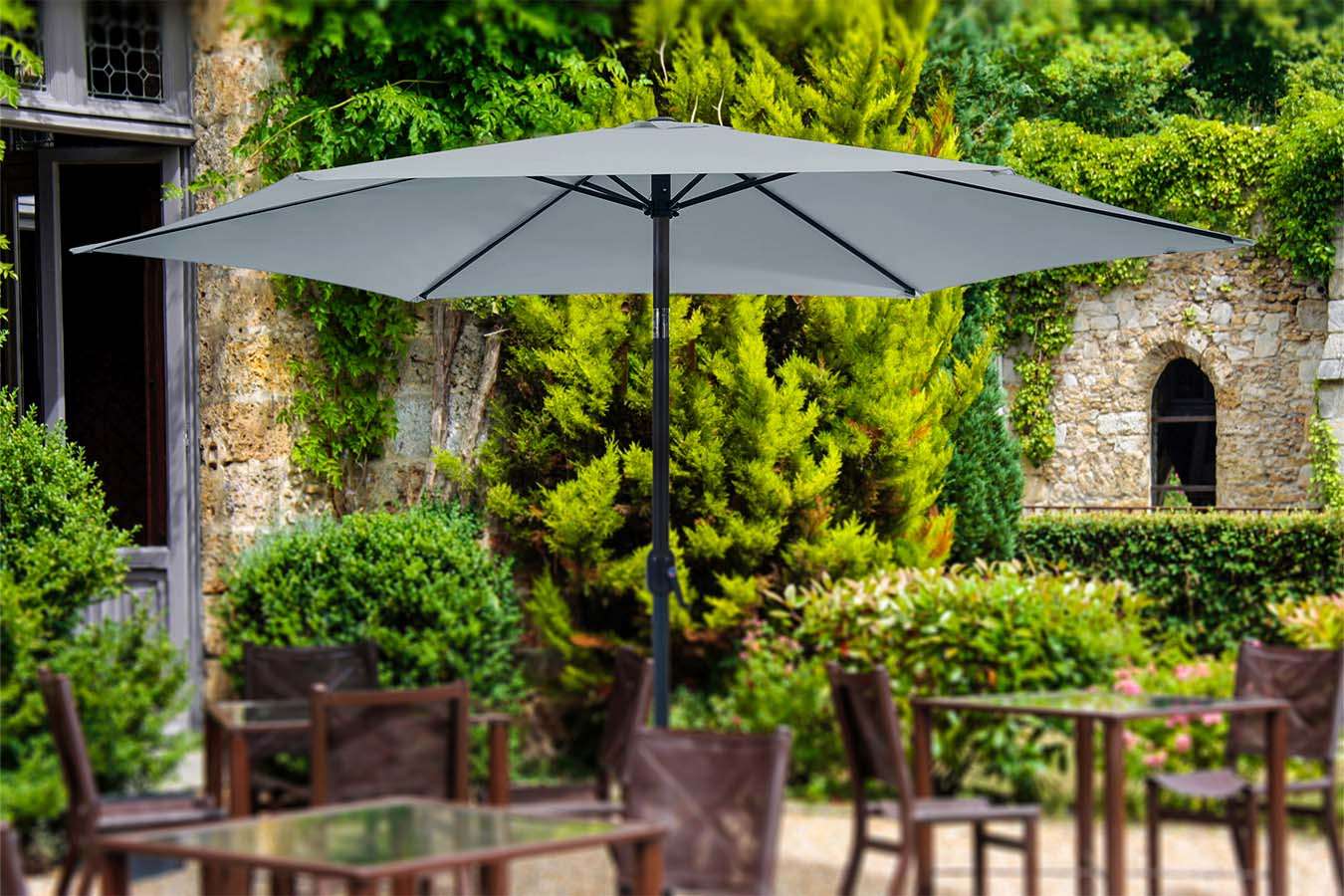 Feel furniture – Parasol – Kantelbaar – 3 meter – Lichtgrijs