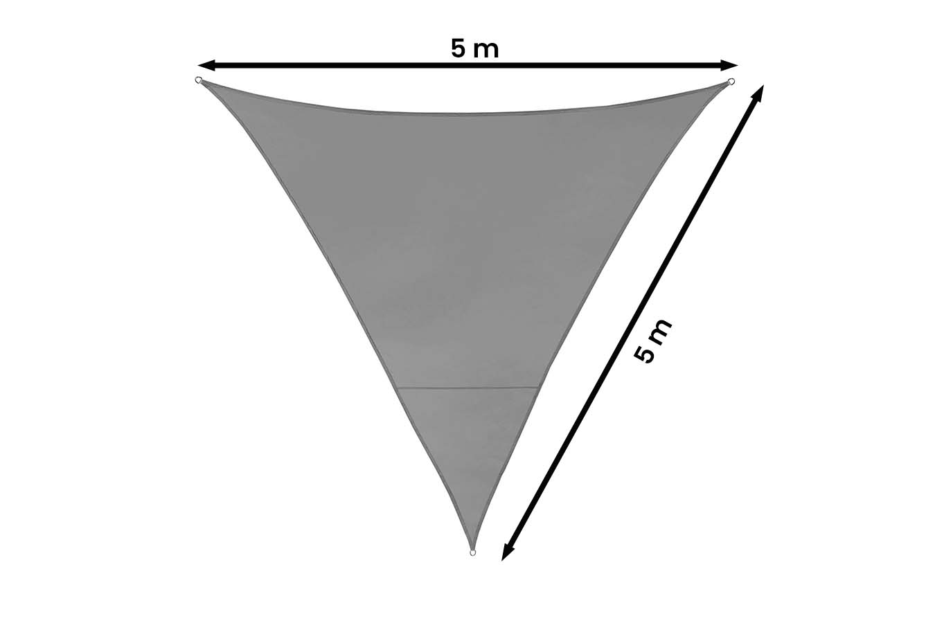 Feel Furniture - Schaduwdoek - Zonwering - Driehoek - 5 m - Donkergrijs