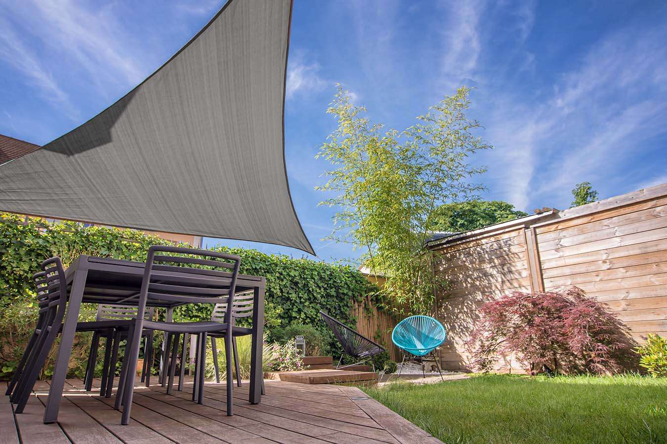 Feel Furniture - Schaduwdoek - Zonwering - Driehoek - 5 m - Donkergrijs