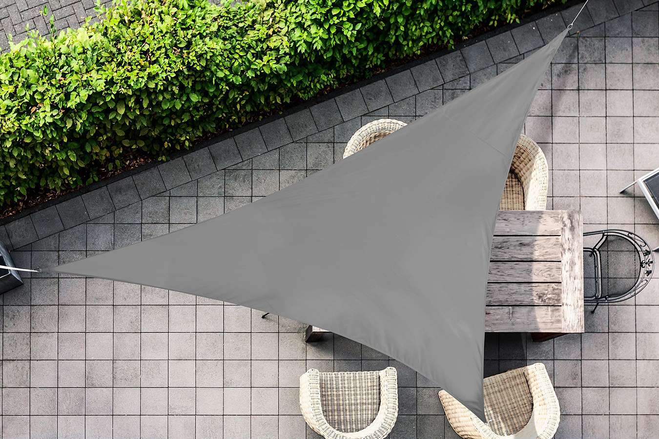 Feel Furniture - Schaduwdoek - Zonwering - Driehoek - 5 m - Donkergrijs