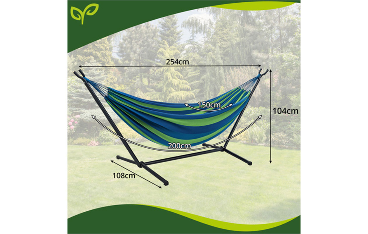 Hamac Gardlov 200 × 150 cm avec support