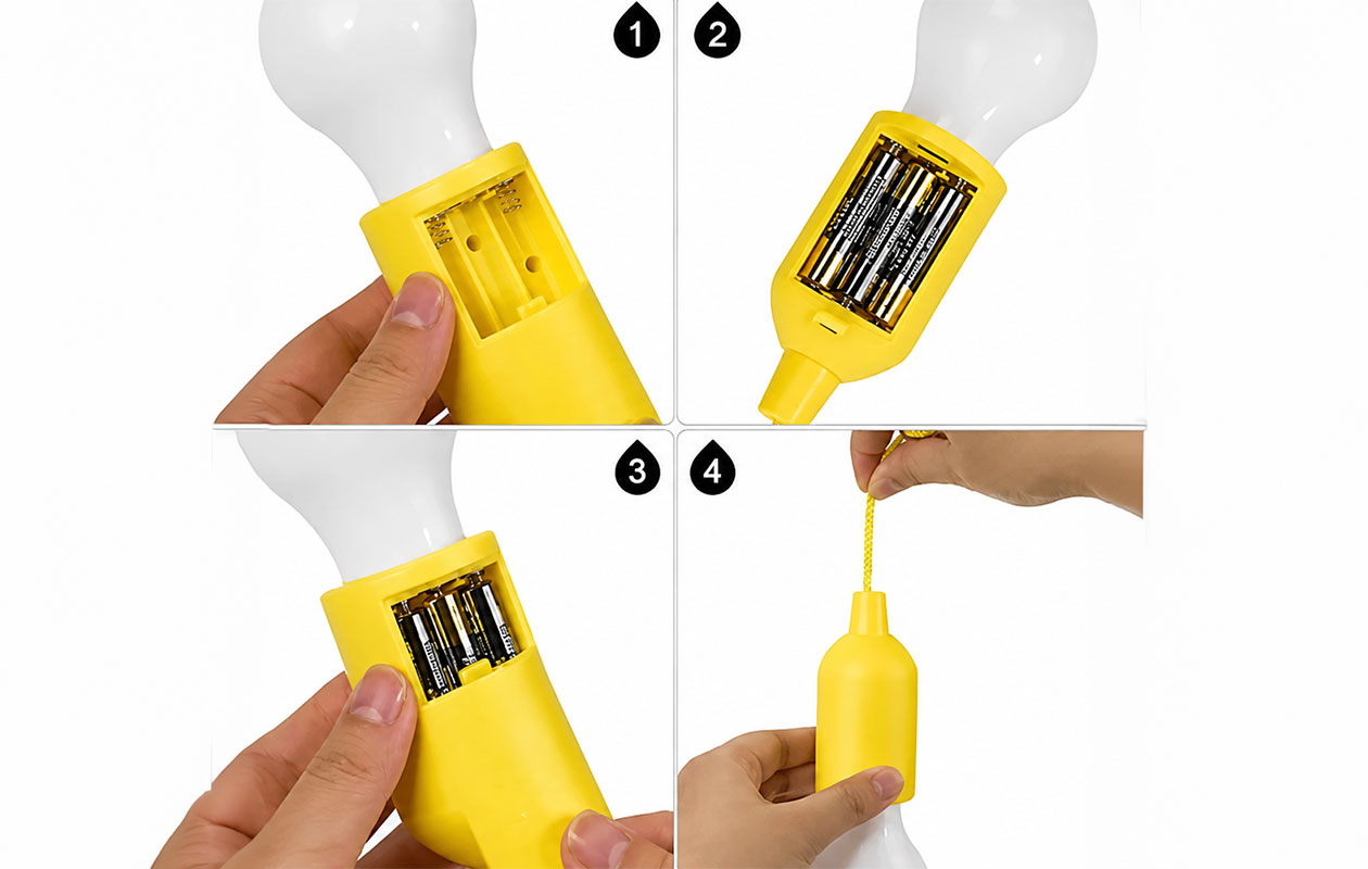 Draadloze trekkoord LED Lampen 4 stuks