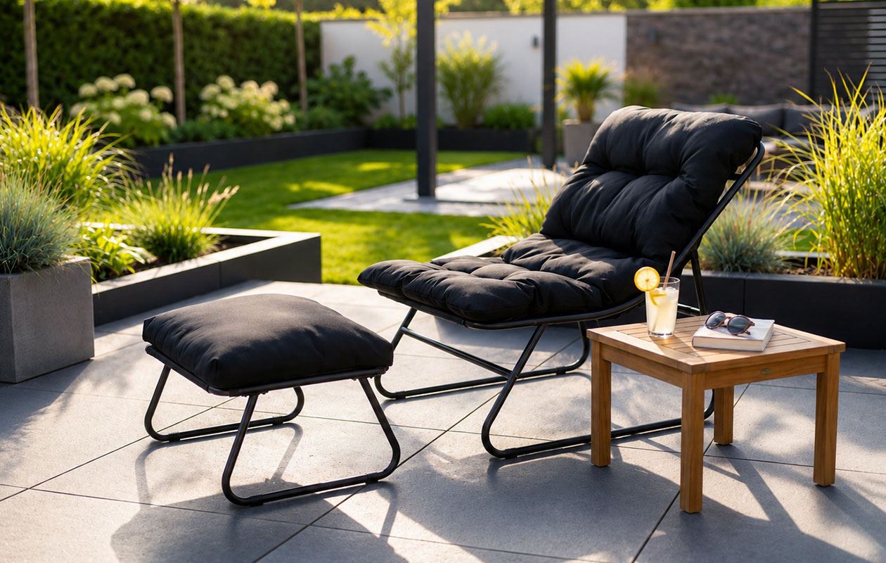 Fauteuil lounge Lifa Garden avec repose-pieds