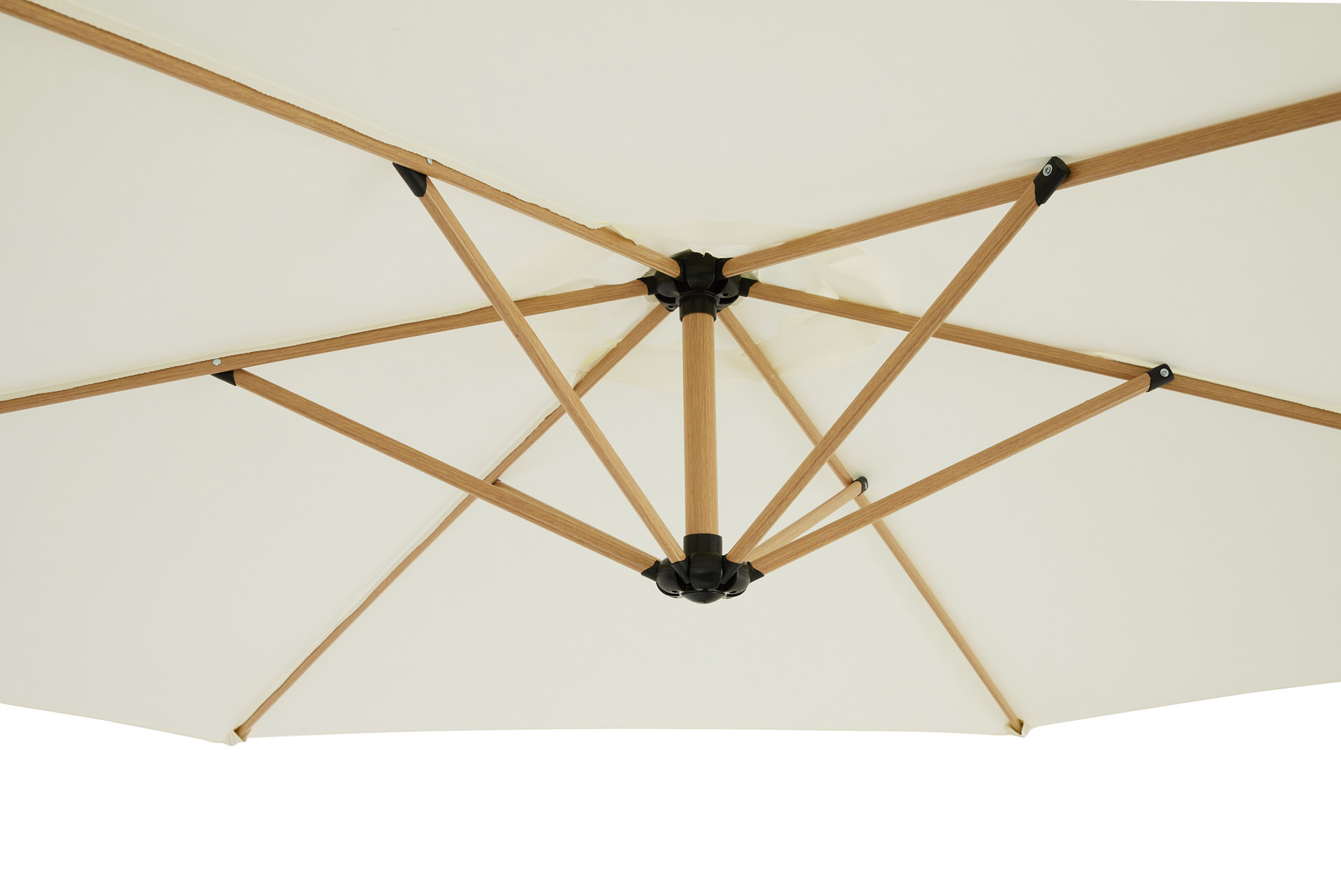 Hangende parasol met houtlook incl. hoes