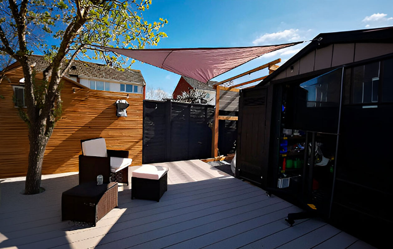 Voile d'ombrage Shadi – 3 × 3 × 3 m