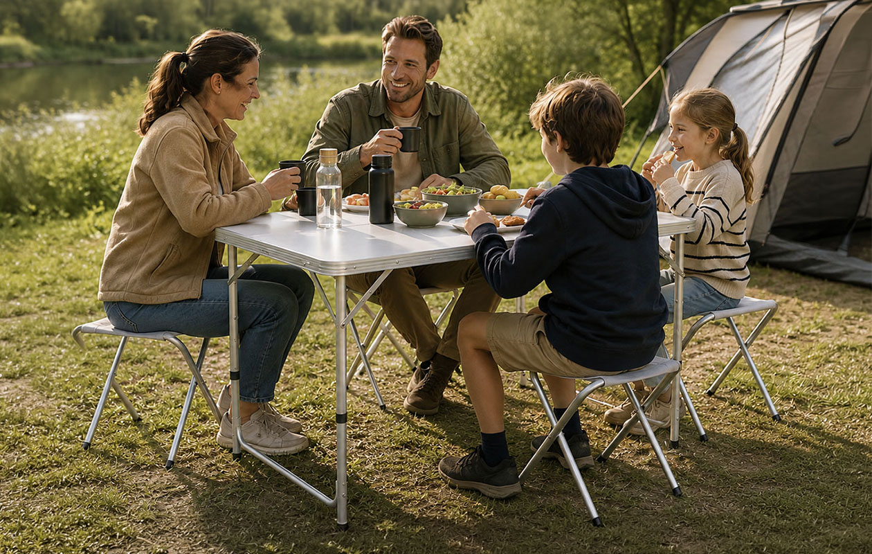 Trizand Camping Set Tafel + 4 stoelen