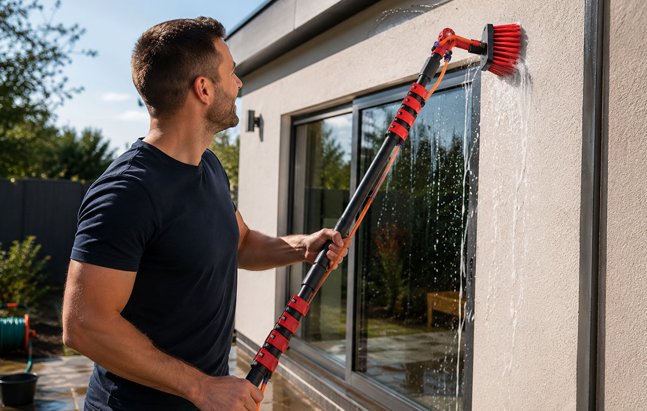 Telescopische Waterborstel 7 Meter | Met Watertoevoer & Zeepdispenser