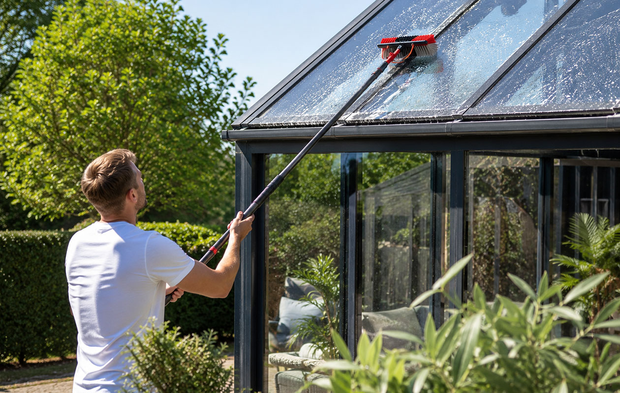 Telescopische Waterborstel 7 Meter | Met Watertoevoer & Zeepdispenser