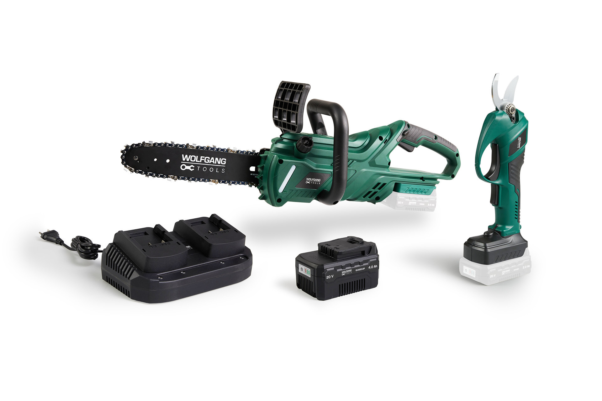 Wolfgang Accu Kettingzaag, Snoeischaar incl oplader & accu