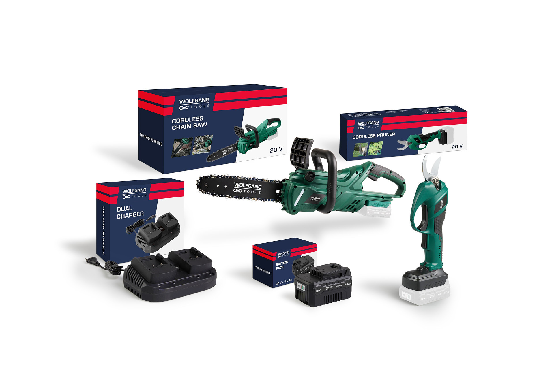 Wolfgang Accu Kettingzaag, Snoeischaar incl oplader & accu