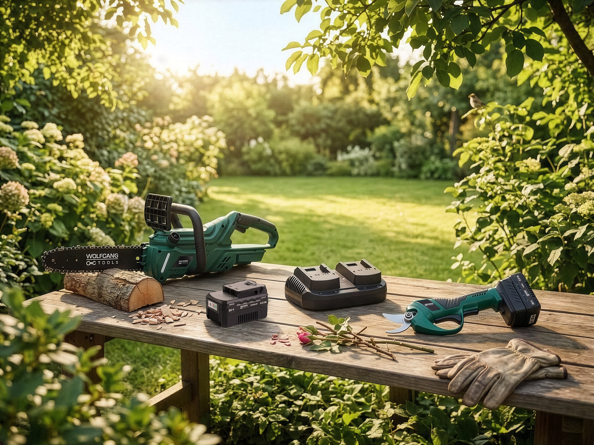 Wolfgang Accu Kettingzaag, Snoeischaar incl oplader & accu