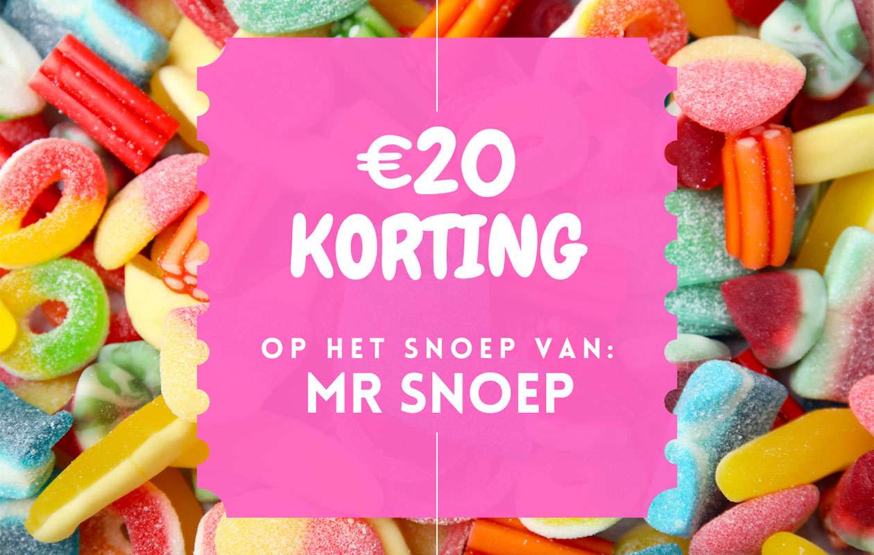 €20 korting op snoep van Mr. Snoep