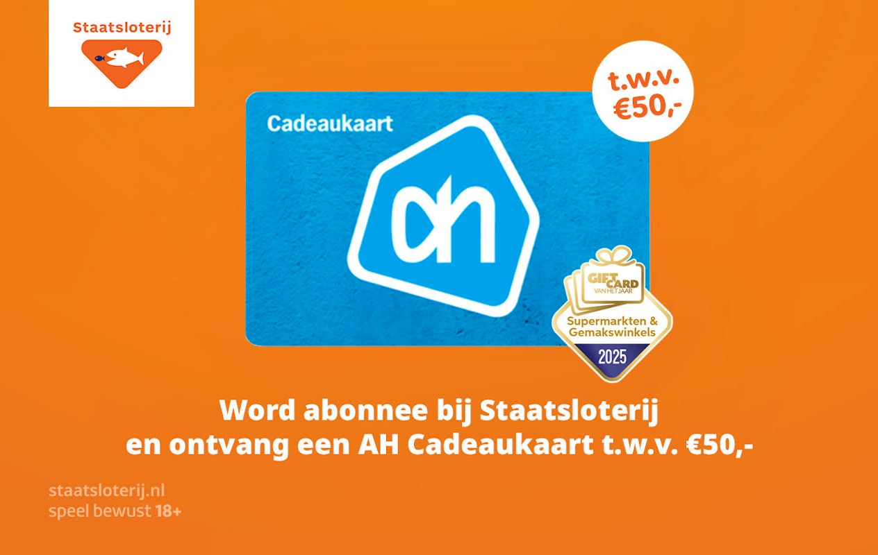Speel mee met Staatsloterij en ontvang een €50 Albert Heijn-cadeaukaart