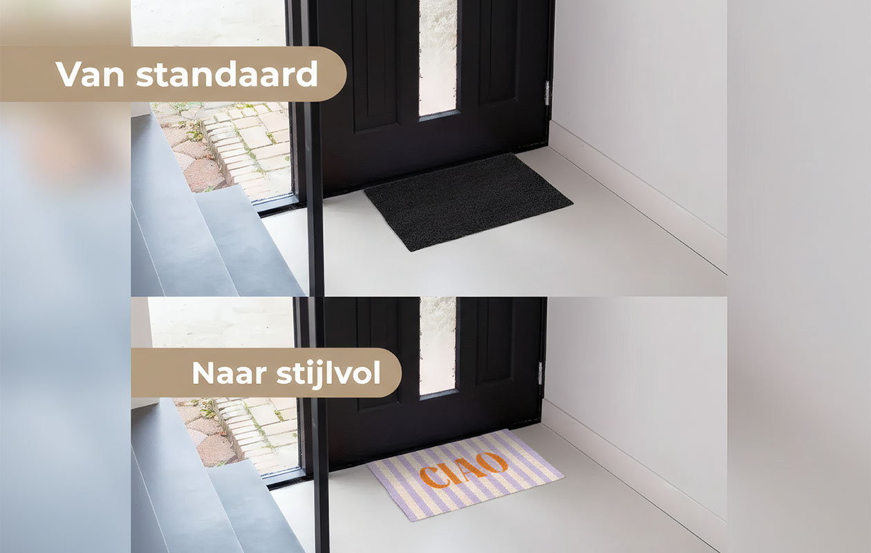 Ontvang €70 korting op een gepersonaliseerde deurmat
